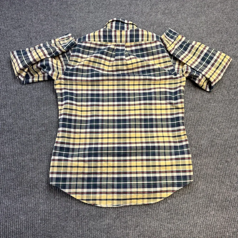 Polo Ralph‎ Lauren Shirt Mens Medium Plaid Custom Oxford Button Down Flesh Pony
